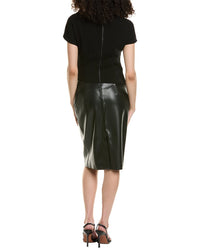 Teri Jon By Rickie Freeman Mixed Media Sheath Dress