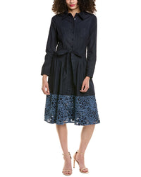 Teri Jon by Rickie Freeman Teri Jon By Rickie Freeman Denim Lace Shirtdress