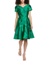 Teri Jon By Rickie Freeman Jacquard A-Line Dress