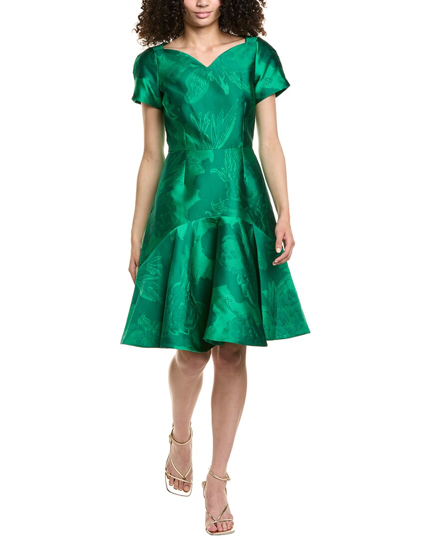 Teri Jon By Rickie Freeman Jacquard A-Line Dress