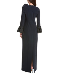 Teri Jon by Rickie Freeman Teri Jon By Rickie Freeman Crepe Taffeta Flounce Cuff Gown