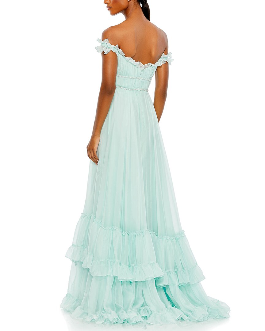 Mac Duggal Ruffle Tiered Babydoll Flowy Gown