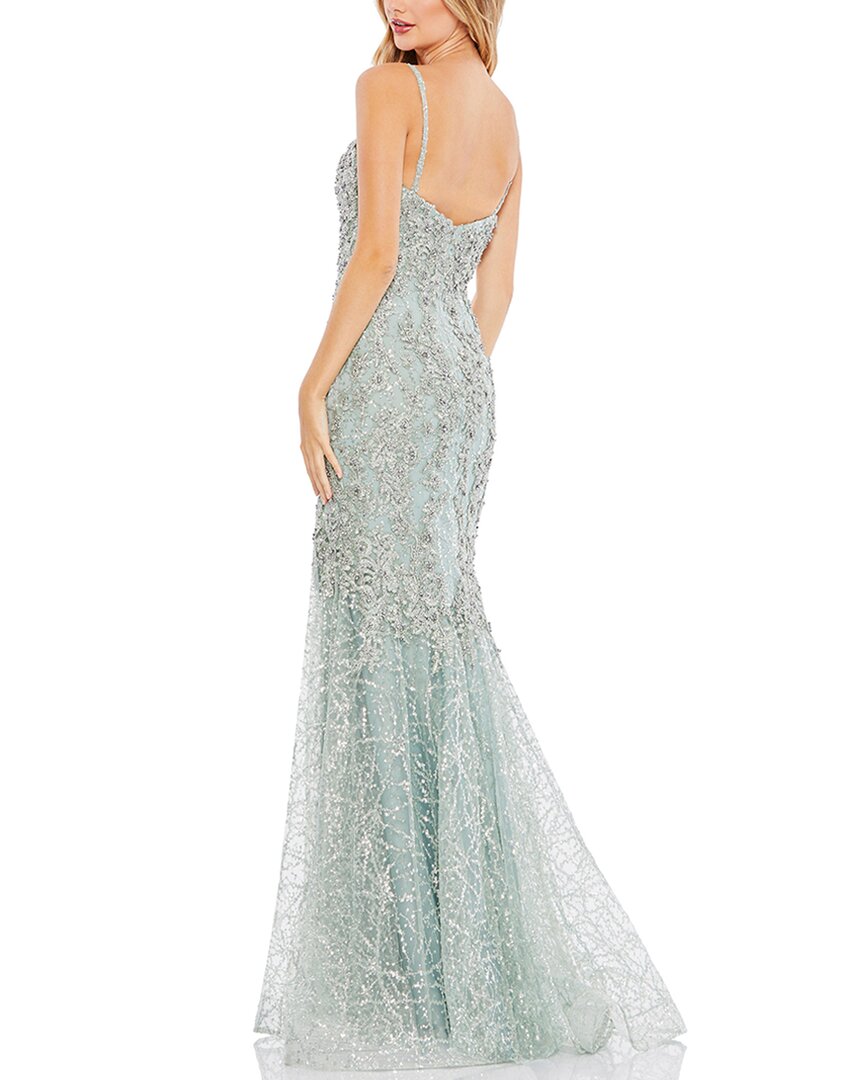 Mac Duggal Embellished Plunge Neck Trumpet Gown