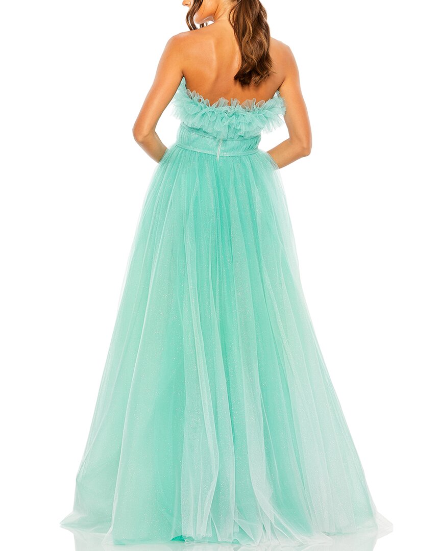 Mac Duggal Strapless Glitter Tulle Gown