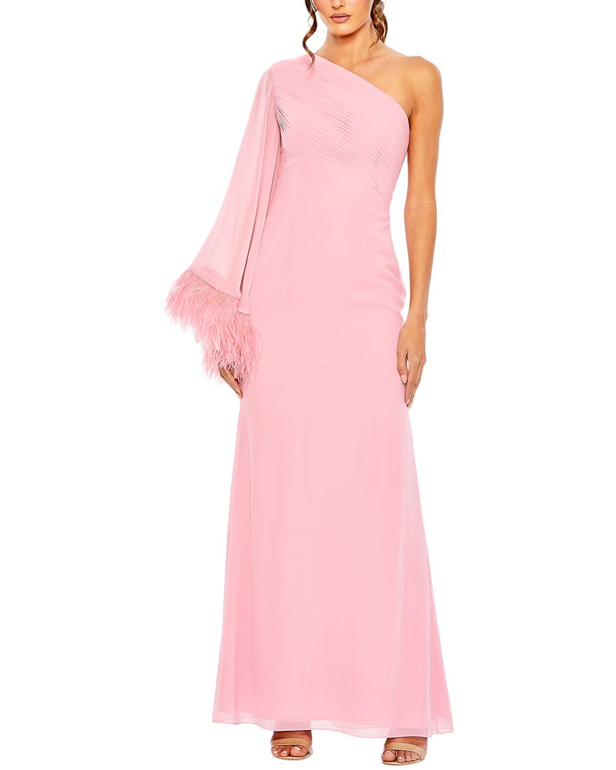 Mac Duggal Mac Duggal Feather Cuff Ruched Gown