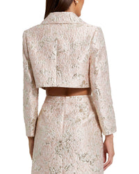 Mac Duggal Button Brocade Cropped Jacket