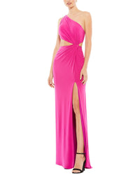 Mac Duggal Ruched Jersey Gown Magenta