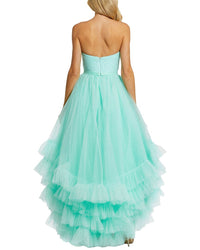 Mac Duggal Ruched Sweetheart Ruffle Ball Gown