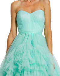 Mac Duggal Ruched Sweetheart Ruffle Ball Gown
