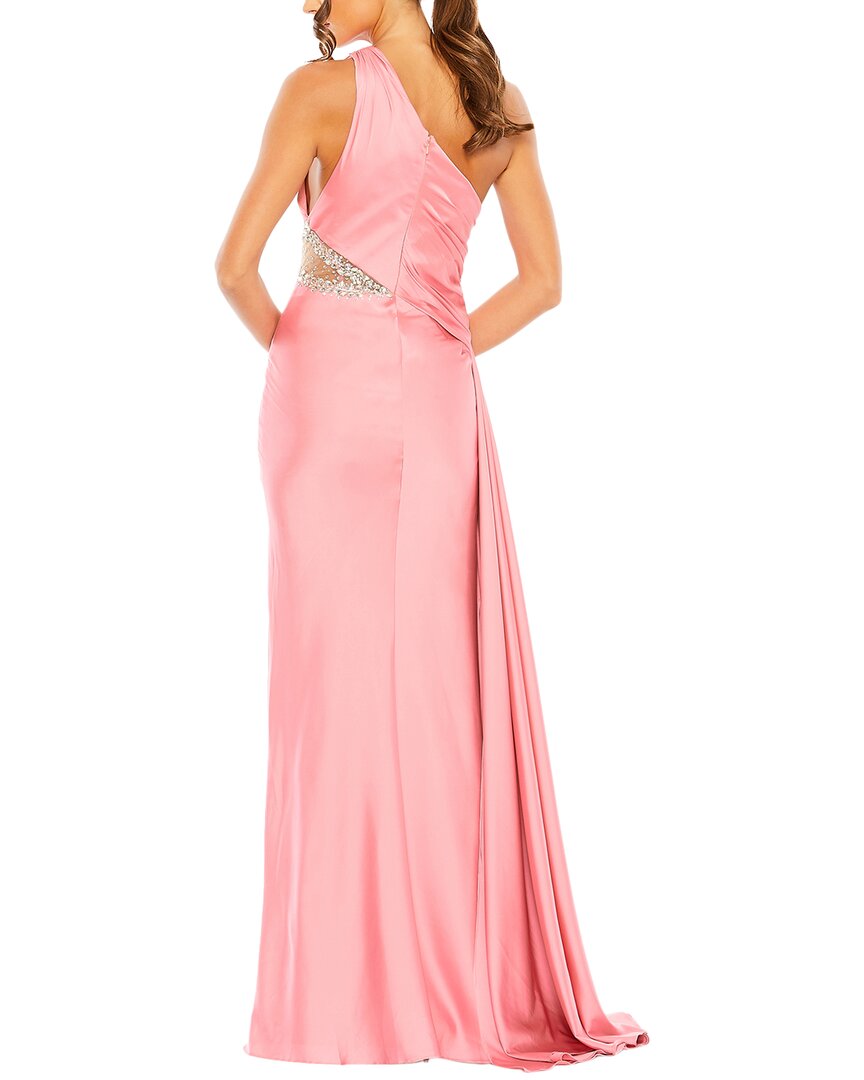 Mac Duggal Shoulder Embellished Satin Gown