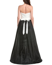 Rene Ruiz Strapless Colorblocked Mikado Gown