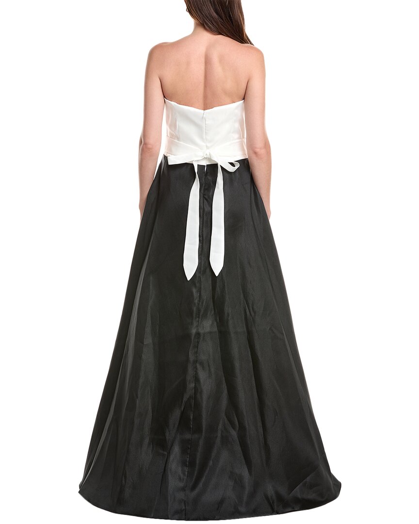 Rene Ruiz Strapless Colorblocked Mikado Gown
