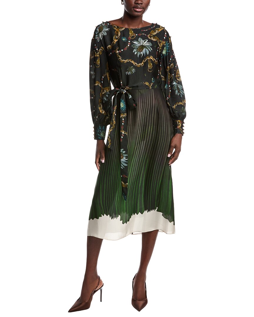 Marchesa Notte Printed Georgette Dress