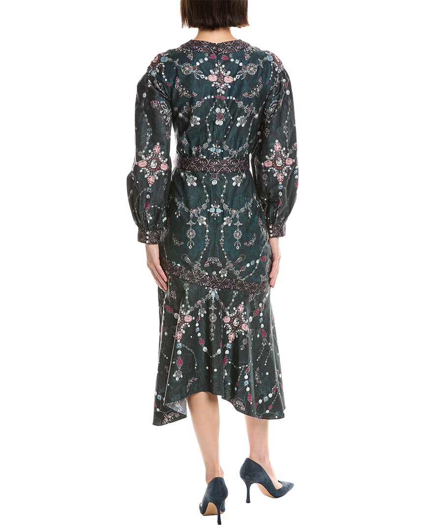 Marchesa Notte Printed V-Neck Midi Dress – Bluefly