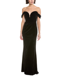 marchesa dresses Plunging Velvet Gown