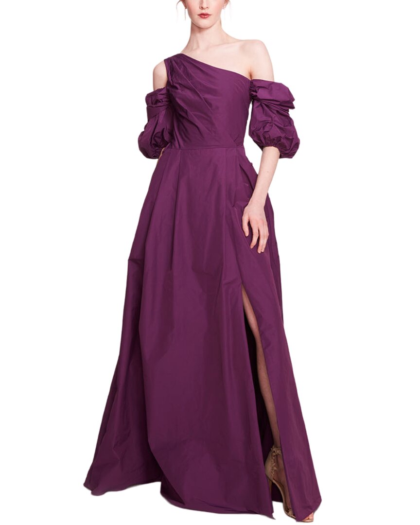Marchesa Notte Off-The-Shoulder Taffeta Gown