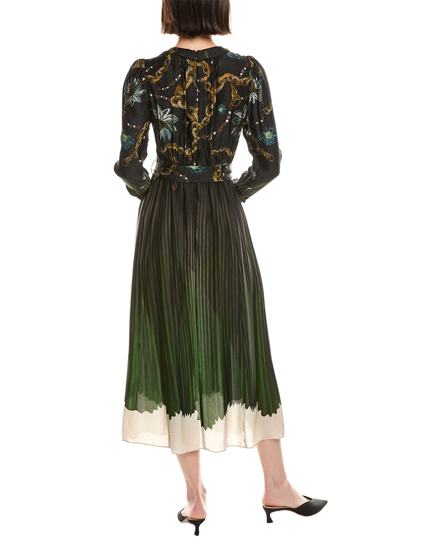 Marchesa Notte Printed Georgette Midi Dress