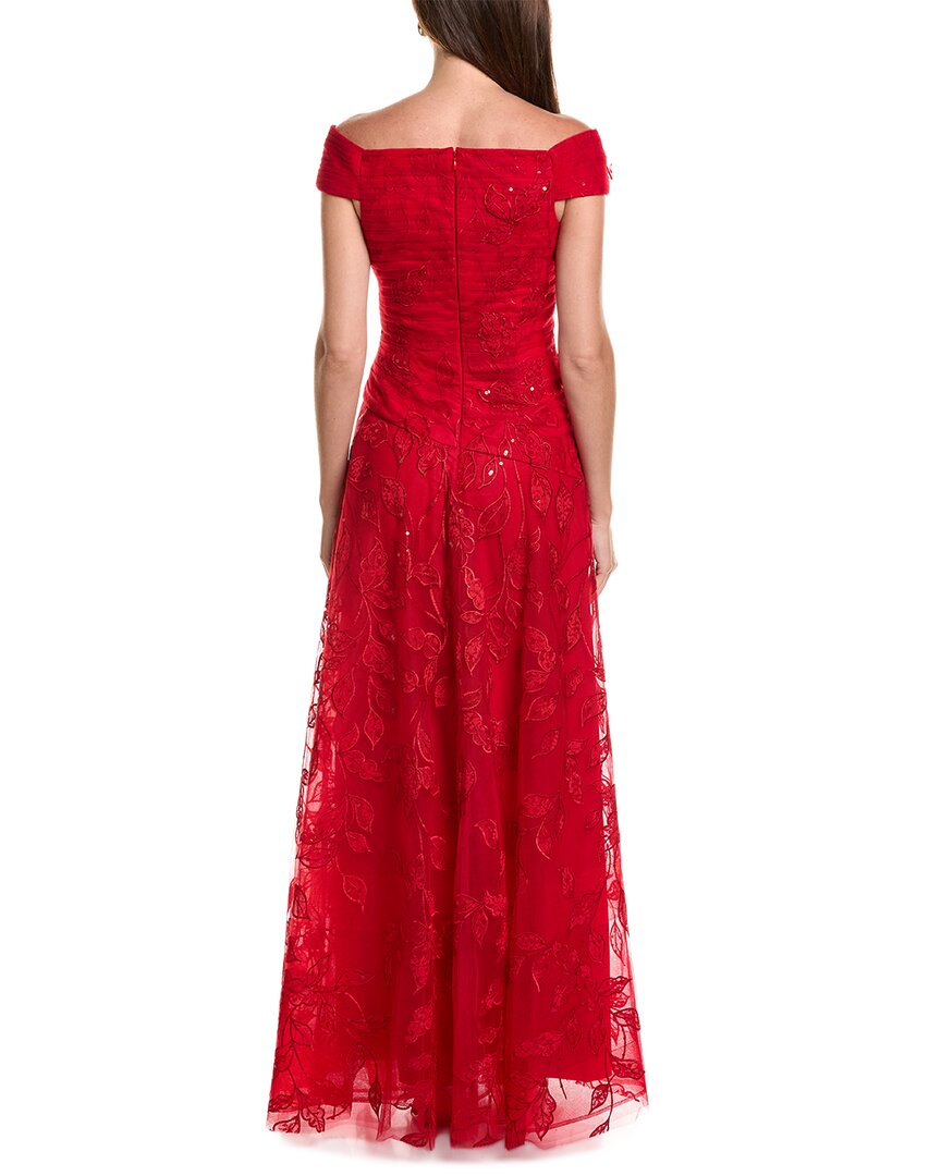 Teri Jon by Rickie Freeman Teri Jon By Rickie Freeman Lace Sweetheart Bodice Off-Shoulder Gown