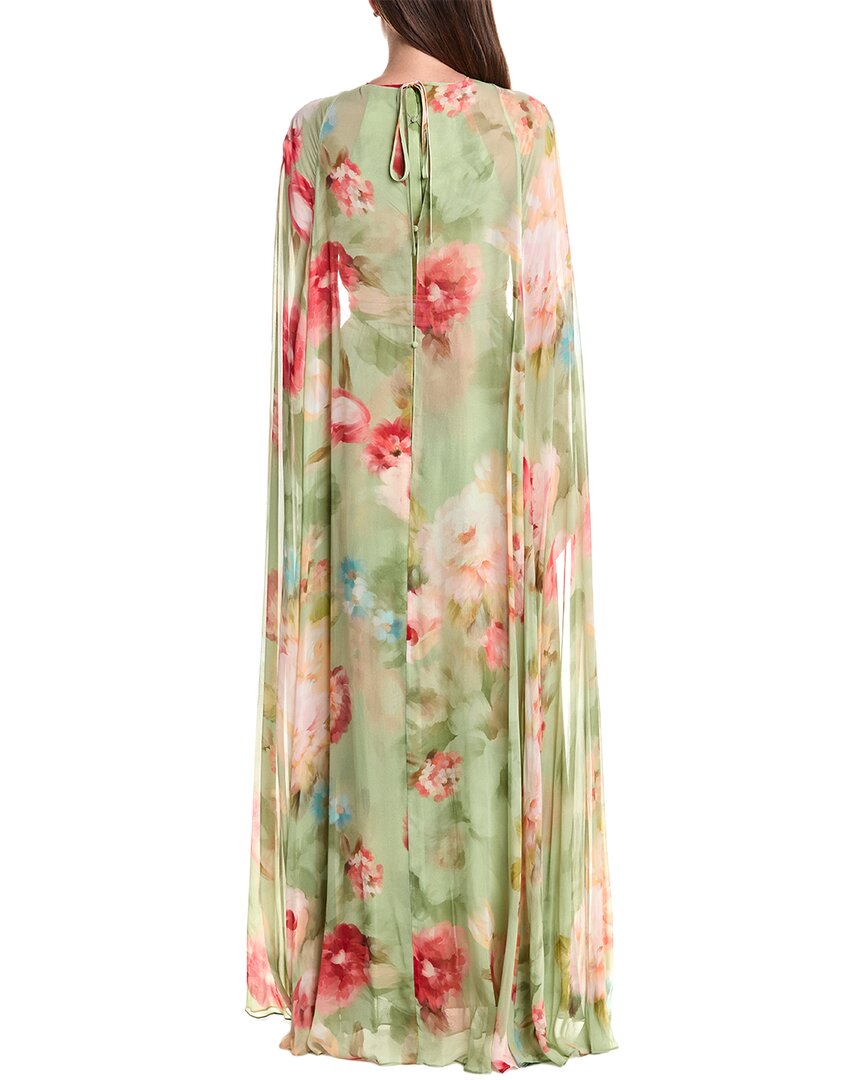 Teri Jon by Rickie Freeman Teri Jon By Rickie Freeman Chiffon Floral Cape Gown