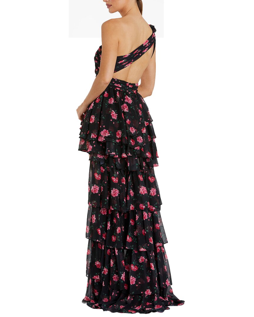 Mac Duggal Floral One Shoulder High Low Dress