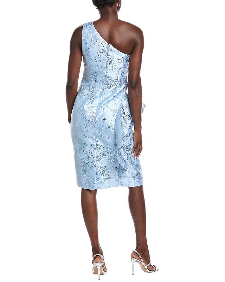 Teri Jon By Rickie Freeman Jacquard On- Shoulder Midi Dress