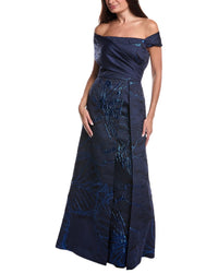 Teri Jon By Rickie Freeman Jacquard Gown