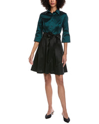 Rene Ruiz Color Block Shirtdress