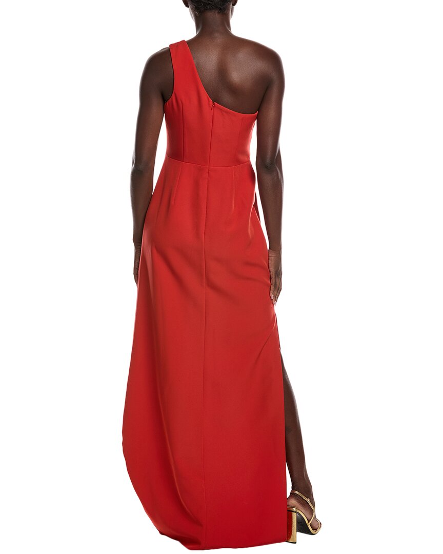 Rene Ruiz One-Shoulder Crepe Gown