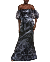 Rene Ruiz Printed Mikado Gown