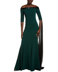 Rene Ruiz Sequin Crepe Gown