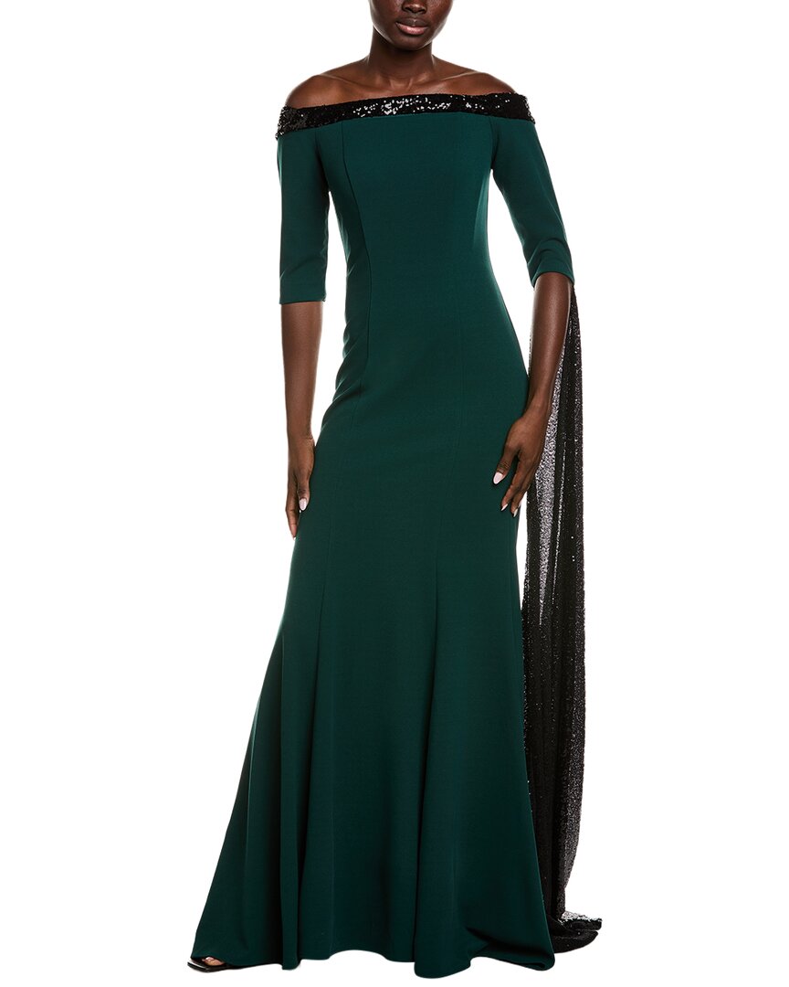 Rene Ruiz Sequin Crepe Gown