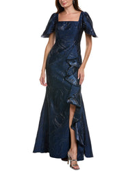 Rene Ruiz Flare Jacquard Gown