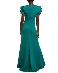 Rene Ruiz Rosette Fit And Flare Gown