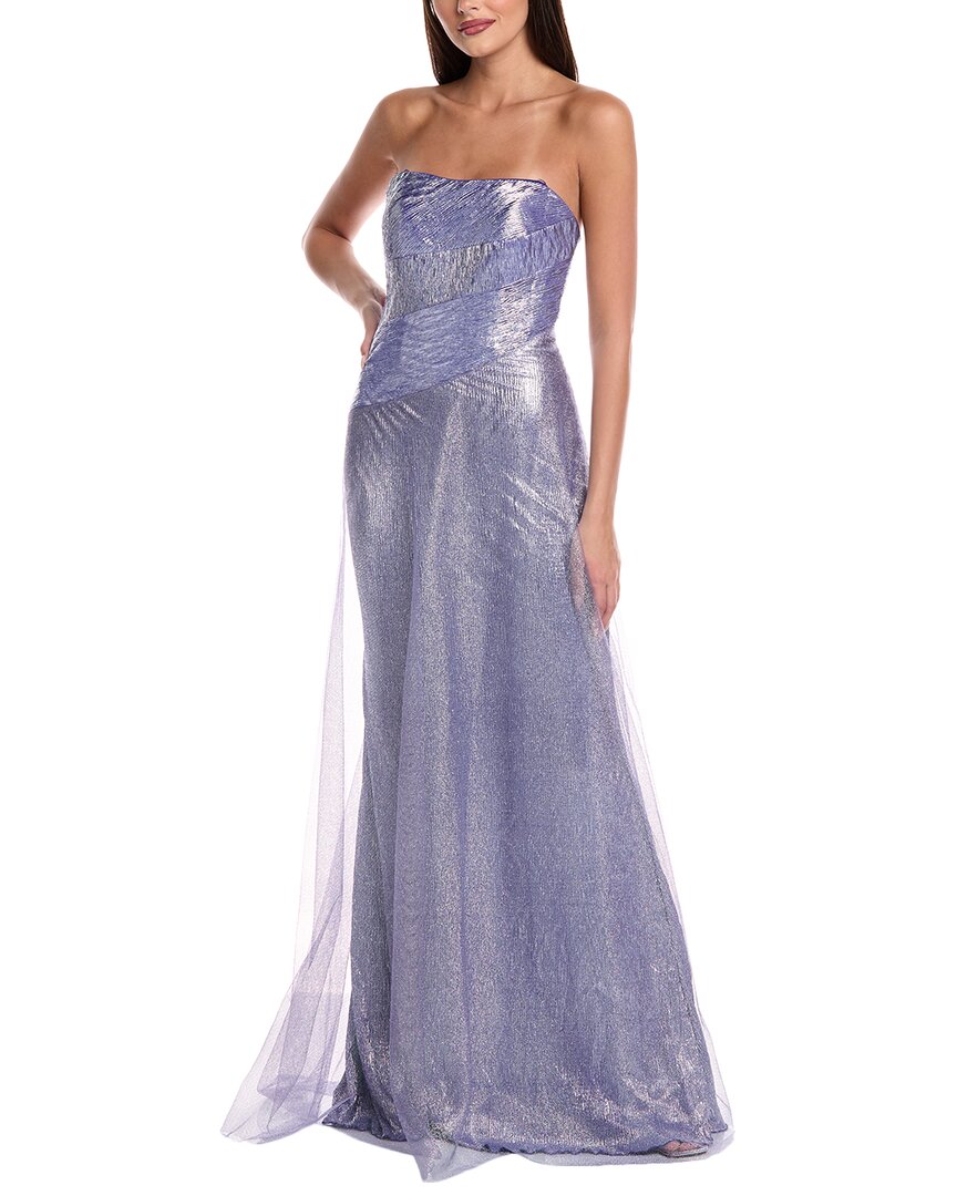 Rene Ruiz Metallic Tulle Gown