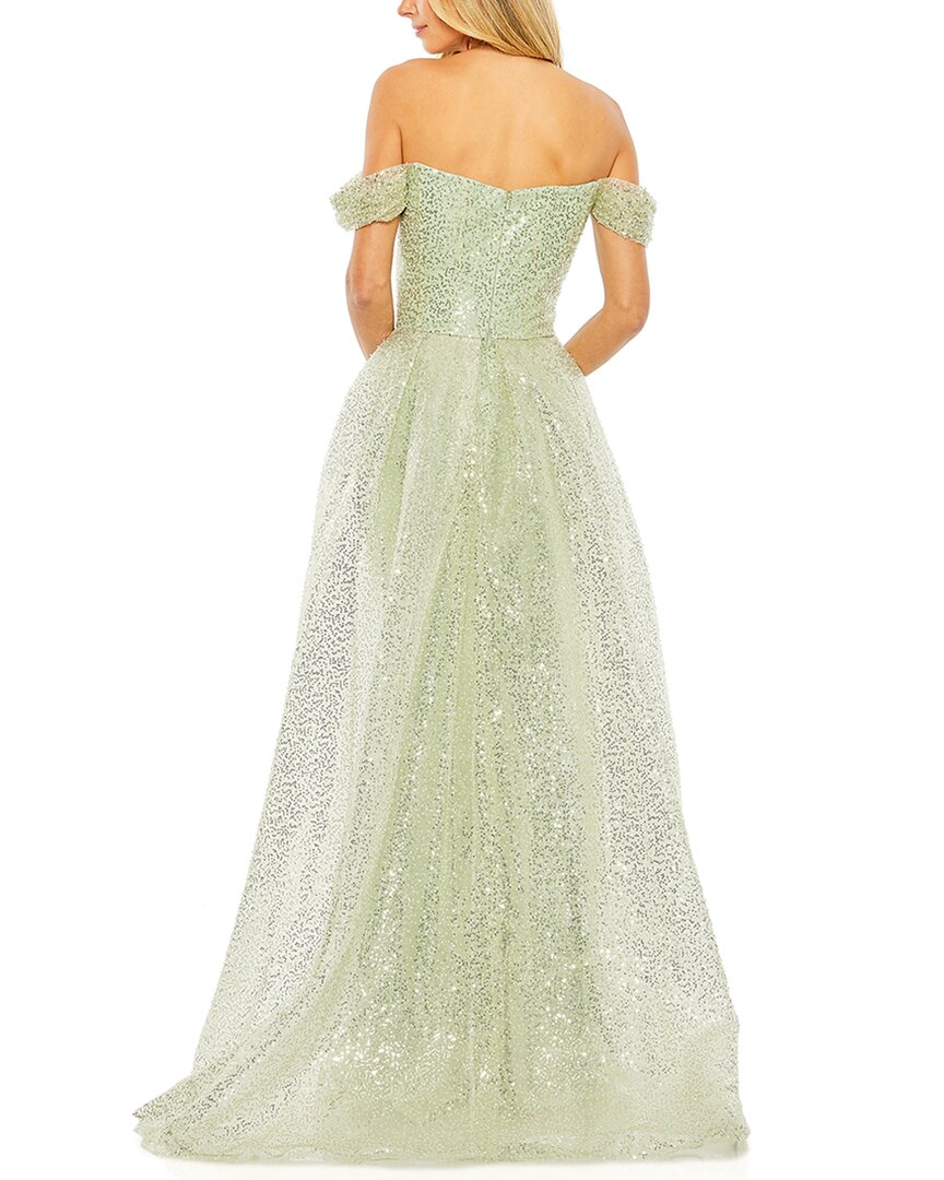 mac duggal off the shoulder dress Mac Duggal Off The-Shoulder Sequin Panel Train Gown – Bluefly