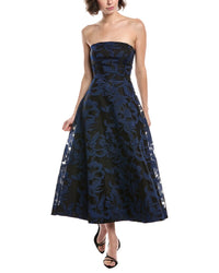 Theia Laurie Jacquard Midi Dress