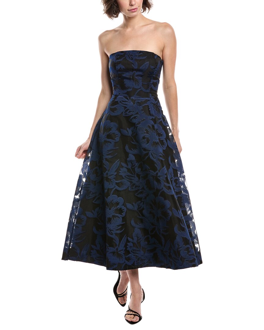 Theia Laurie Jacquard Midi Dress