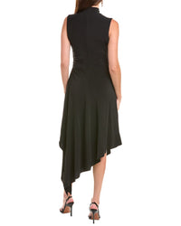 Halston Layla Side Drape Midi Dress