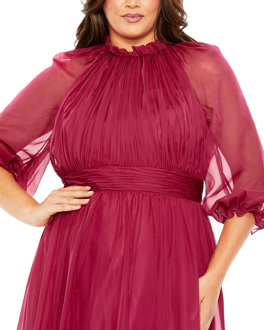 Mac Duggal Plus Puff Sleeve Tiered A-Line Dress