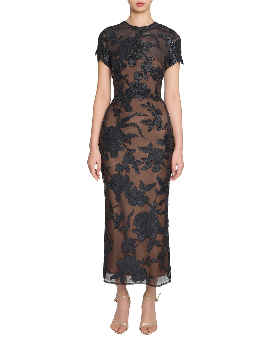 Marchesa Notte Marchesa Notte Guipure Sheath Maxi Dress