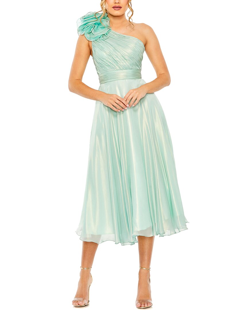 Mac Duggal One-Shoulder Tea-Length Dress