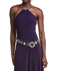 Issue New York Embellished Halter Gown