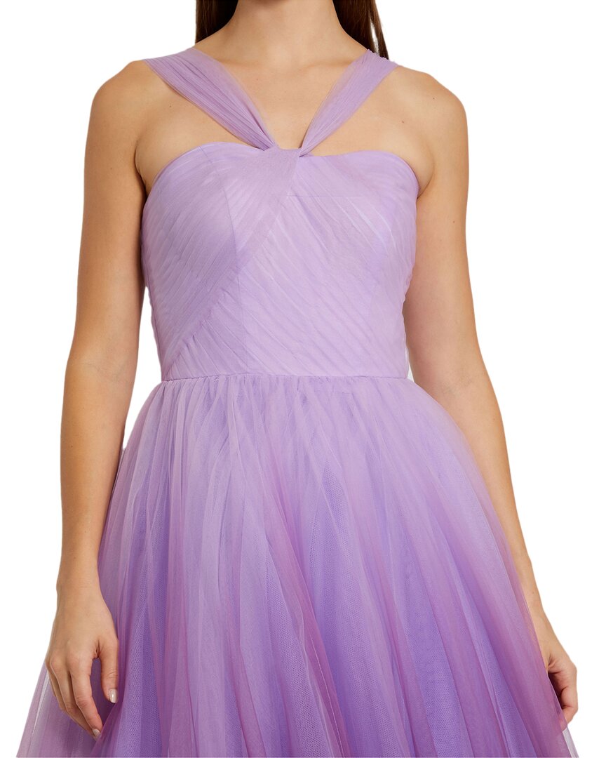 Mac Duggal Cross Front Strap Ombre Tulle Gown
