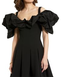 Mac Duggal Crepe Godet Hem Mini Dress