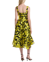Amsale Silk-Blend Midi Dress