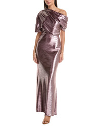 Amsale One-Shoulder Velvet Gown