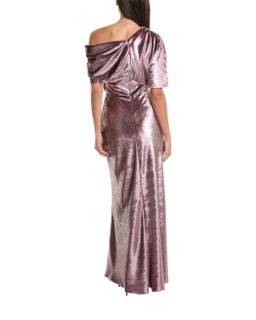 Amsale One-Shoulder Velvet Gown