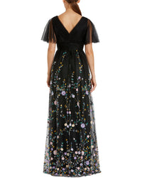 Mac Duggal Faux Wrap Midnight Gown