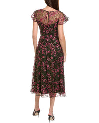 Theia Mariah Beaded Midi Dress