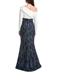 Rene Ruiz Asymmetric Off-Shoulder Knit Top Gown